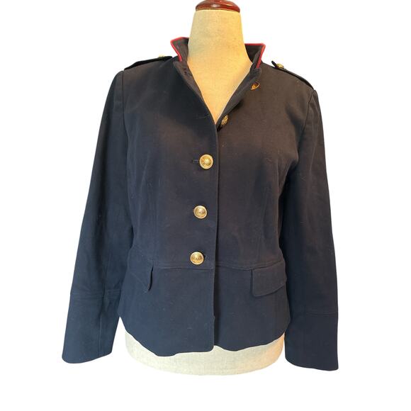 Talbots Navy Military Jacket Gold Buttons Size 14 - Picture 7 of 14